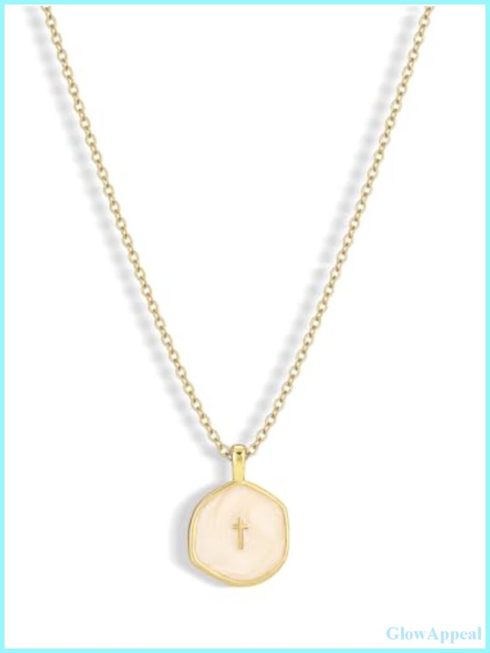 14K Gold Plated Cross Necklace Women Enamel Pendant